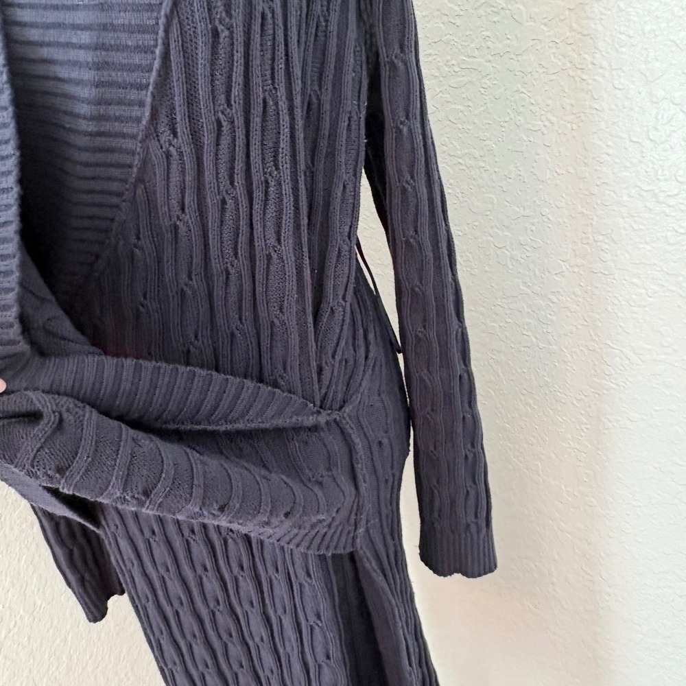 Lauren Ralph Lauren Cable Knit Wrap Dress, Womens Large Navy Blue - Picture 9 of 15